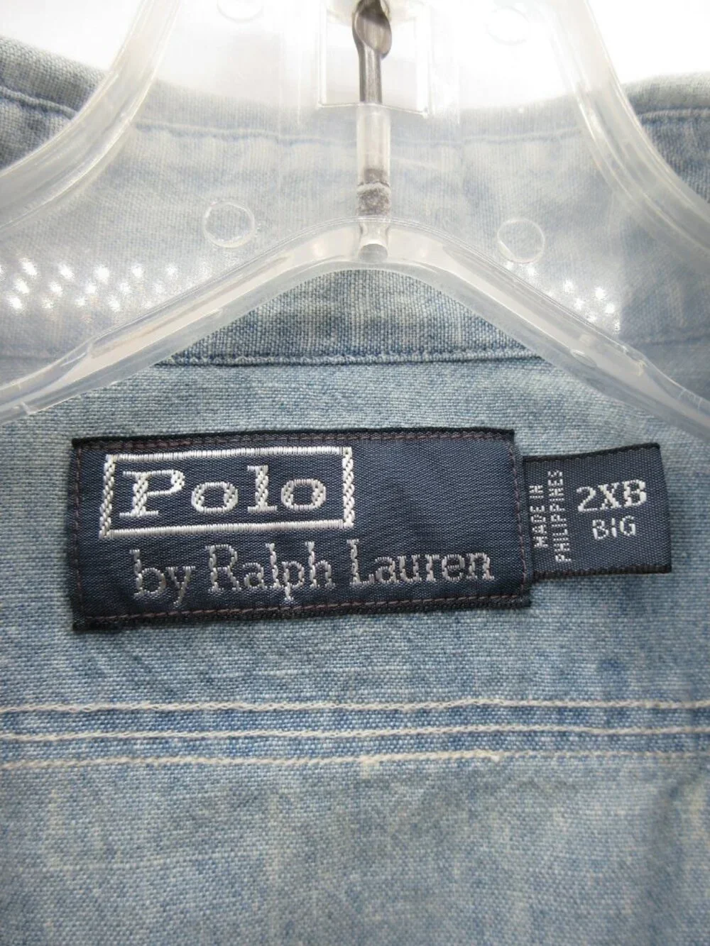 Polo Ralph Lauren Shirt 2XB Big Chambray US RL Naval Res Workwear